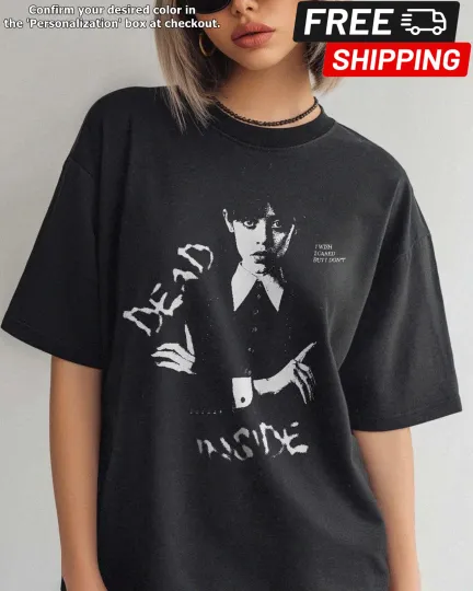 Wednesday Addams Graphic T-Shirt Netflix Inspired Dead Inside