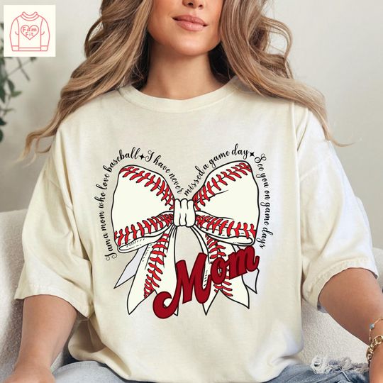 Discover Baseball Shirt Bow, Baseball Mom shirt, Mom Baseball Jersey, Baseball Mom Tee, Sports Mom Shirt, Baseball Mom Gift, Family Baseball Shirts