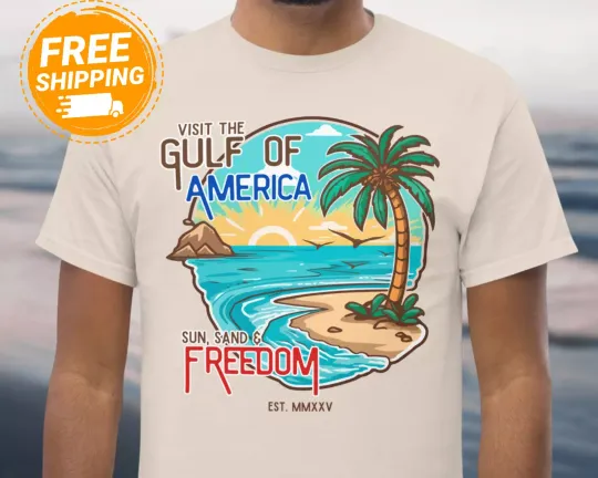 Gulf of America Funny Trump MAGA Gulf of Mexico Donald Trump Freedom T-SHirt
