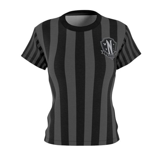 Nevermore Academy Women's AOP Cut Shirt, Wednesday Addams, Dark Style