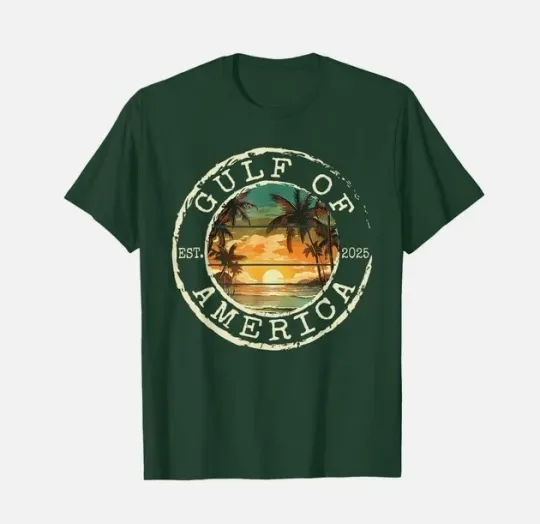 Gulf Of US America Est 2025 Retro Vintage Beach Retro Gulf Of USA Unisex T-Shirt