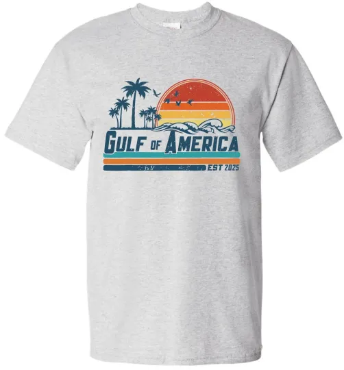 Gulf Of US America Est 2025 Retro Vintage Beach Graphic T-Shirt Unisex