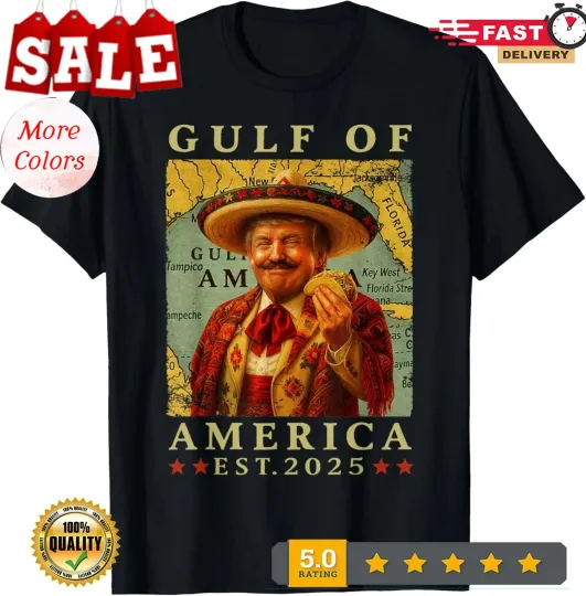 Discover Retro Gulf Of USA America Mexico Funny Trump Mexico Taco T-Shirt
