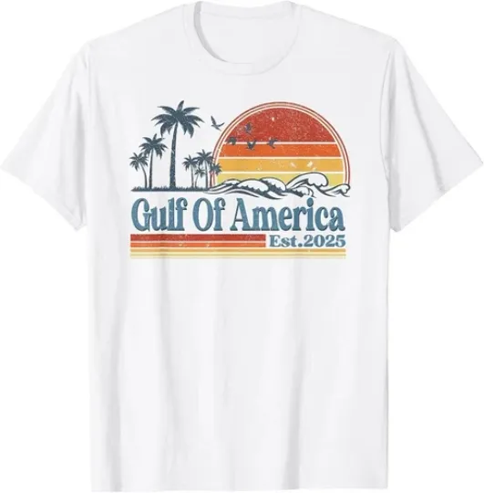 Discover 2025/Gulf Of US America Est 2025 Retro Vintage Beach T-Shirt