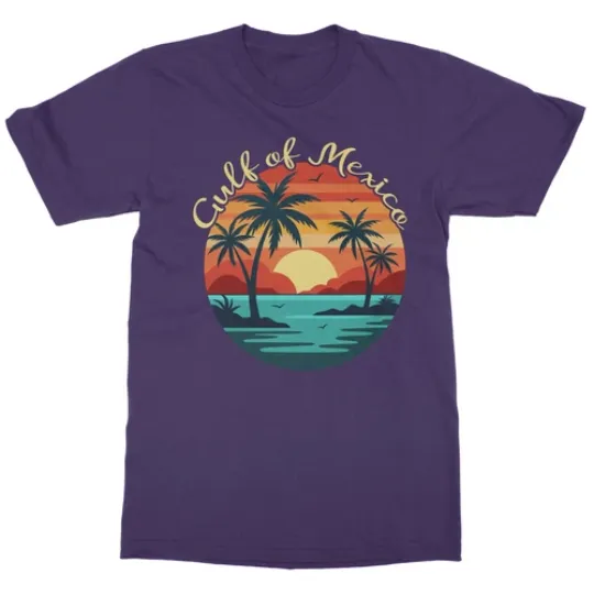 Discover Gulf Of Mexico Retro Sunset Tee - Vintage Beach Unisex T-Shirt