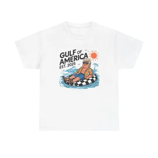 Gulf Of America Graphic T Shirt Funny Beach Unisex Heavy Tee
