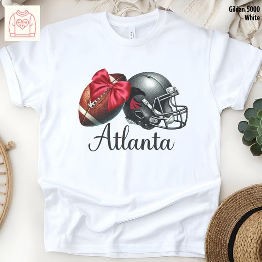 Discover Atlanta Football Team Bow Shirt, Gameday Shirt, Coquette Bow Tee