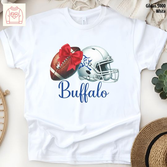 Discover Buffalo Football Team Bow Shirt, Gameday Shirt, Coquette Bow Tee