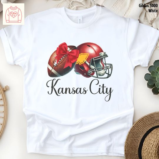 Discover Kansas City Football Team Bow Shirt, Gameday Shirt, Coquette Bow Tee