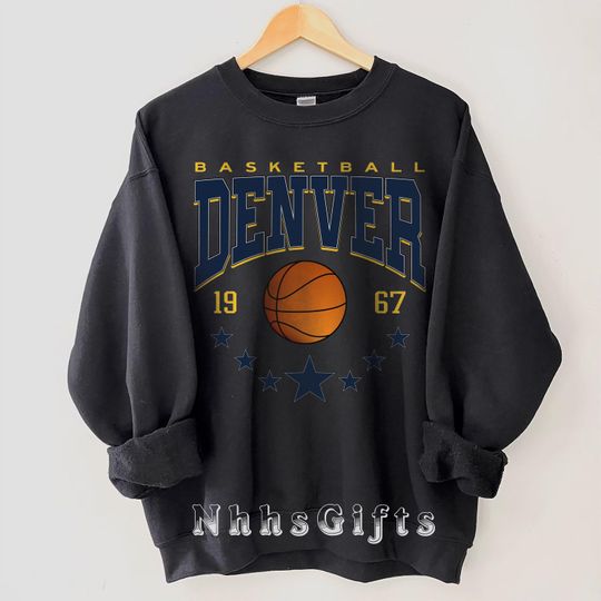 Discover Denver Basketball Sweatshirt, Retro Style Denver Basketball Crewneck, Denver Sports Apparel, Denver Basketball Fan Gifts