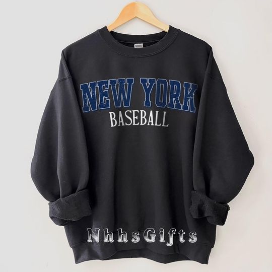 Discover New York Baseball Sweatshirt, Vintage Style New York Baseball Crewneck, New York Baseball Shirt, New York Baseball Fan Gifts