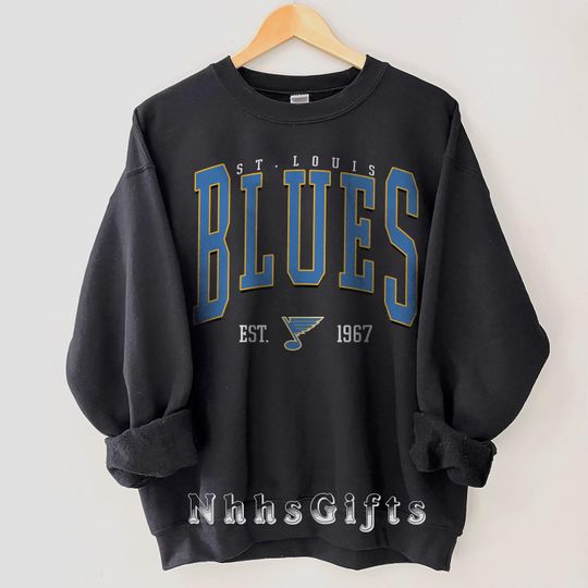 St. Louis Blues Sweatshirt, St. Louis Hockey Crewneck, Retro St. Louis Ranger Hockey Shirt, Retro St. Louis Blues Ice Hockey Sweater