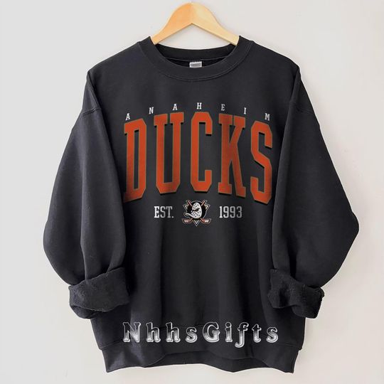 Anaheim Ducks Sweatshirt, Anaheim Ducks Hockey Crewneck, Retro Anaheim Hockey Shirt, Retro Anaheim Ducks Ice Hockey Sweater