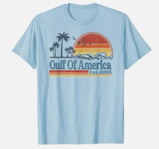 Gulf Of US America Est 2025 Retro Vintage Beach Unisex T-Shirt