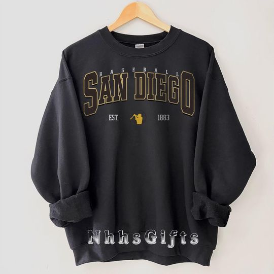 Discover San Diego Baseball Sweatshirt, Vintage Style San Diego Baseball Crewneck, The Pads T-Shirt, San Diego Sports Fan Sweatshirt