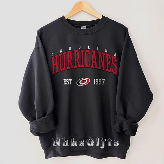 Discover Carolina Hurricanes Sweatshirt, Carolina Hurricanes Hockey Shirt, Hurricanes Ice Hockey Sweater, Retro Carolina Hockey Fan Gifts