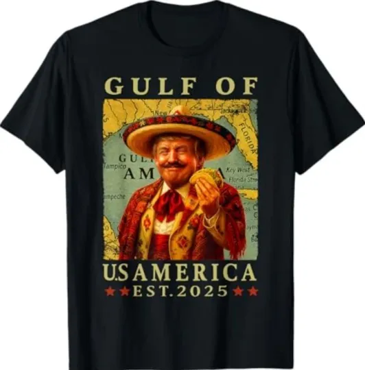 Discover Retro Gulf Of USA America Mexico Trump Mexico Taco Funny T-Shirt