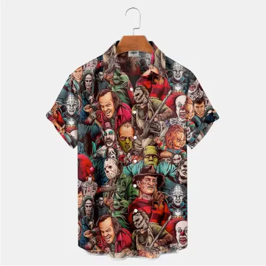 Discover Men's Hawaiian Shirt with Horror Pattern