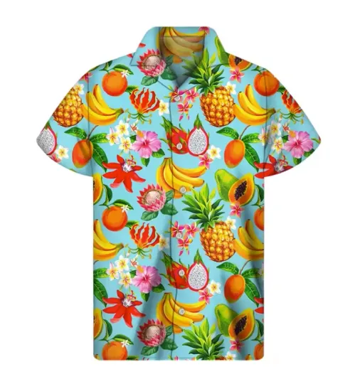 Discover Men's Hawaiian Shirt with Funny Fruit Print, Button-Down, Novelty Gag Gift