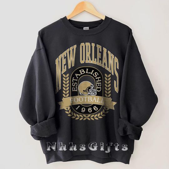 Discover New Orleans Football Sweatshirt, Vintage New Orleans Football Crewneck, New Orleans Football Shirt, Football Sunday Pullover