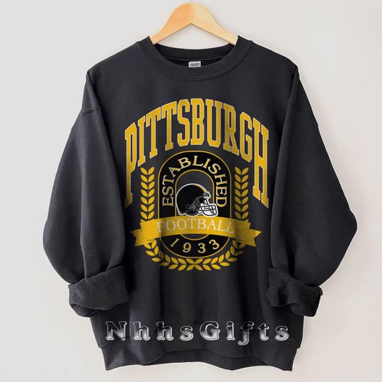 Discover Pittsburgh Football Sweatshirt, Vintage Style Pittsburgh Football Crewneck, Pittsburgh Football Fan Pullover, Pittsburgh Fan Gifts