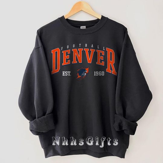 Denver Football Sweatshirt, Vintage Style Denver Football Crewneck, Retro Denver Football Sweater, Denver Fan Gift, Sunday Football Apparel