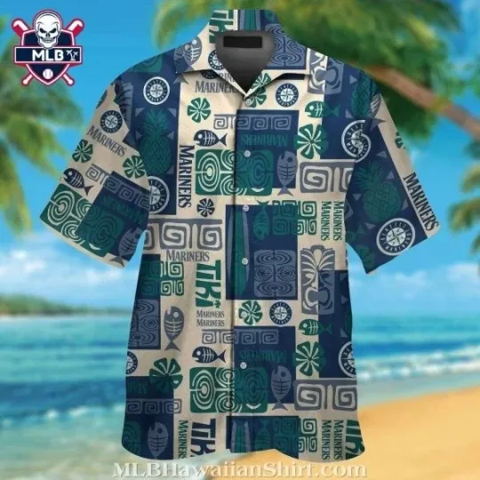 Discover Seatllle Marriinerrs Tiki Pattern Tropical Hawaiian Shirt, Gift for Fan