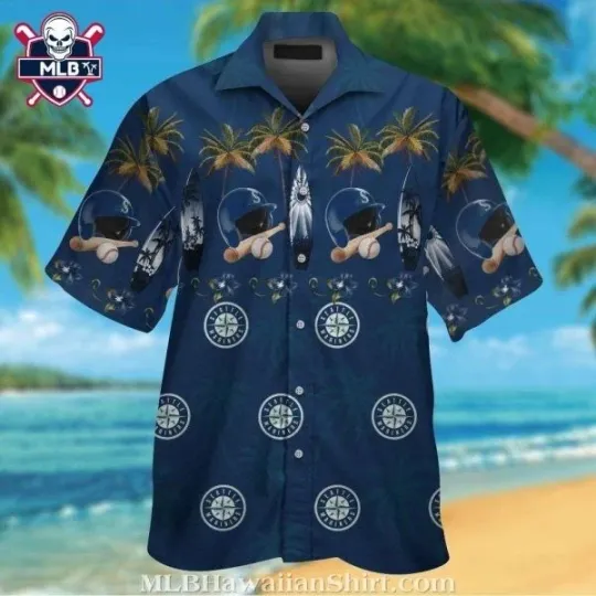 Discover Seatllle Marriinerrs Baseball And Surfboard Sunset Hawaiian Shirt, Gift for Fan