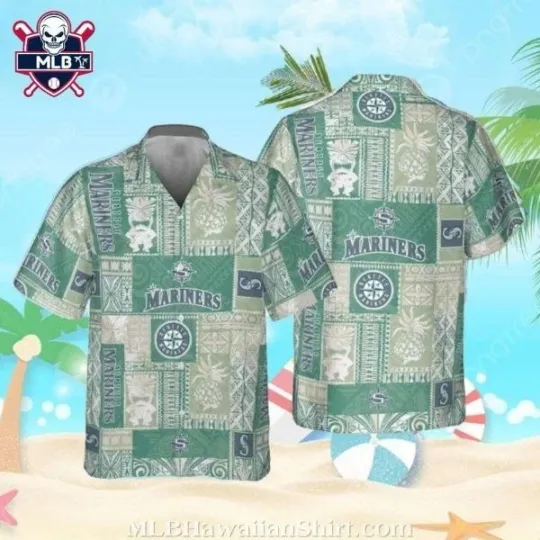 Discover Seatllle Marriinerrs Patchwork Green Tropical Aloha Hawaiian Shirt , Gift for Fan