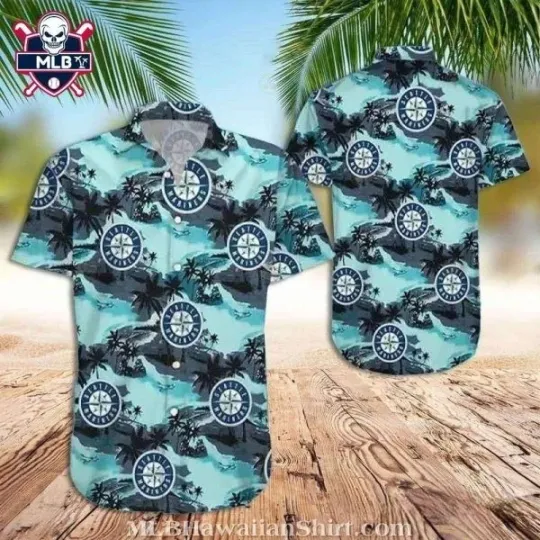 Discover Island Pattern All Over Print Seatllle Marriinerrs Hawaiian Shirt, Gift for Fan