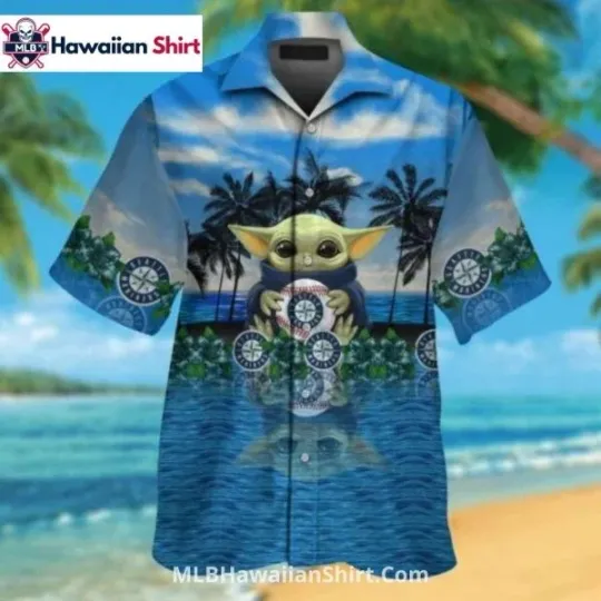 Discover Baaby Yodda Seatllle Marriinerrs Aloha Hawaiian Shirt Beach Vibe, Gift for Fan