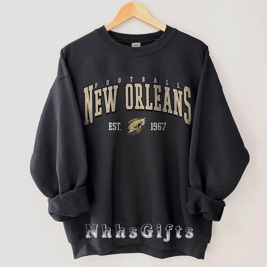 Discover New Orleans Football Sweatshirt, Vintage New Orleans Football Crewneck, New Orleans Football Shirt, Game Day New Orleans Fan Gifts