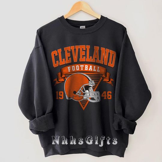 Cleveland Football Sweatshirt, Vintage Style Cleveland Football Crewneck, Cleveland Fan Gifts, Retro Cleveland Football Sweater
