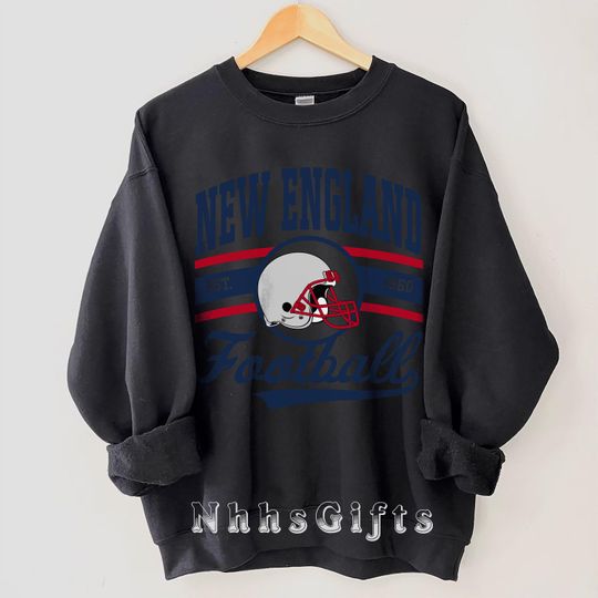 New England Football Sweatshirt, Vintage Style New England Football Crewneck, New England Football Crewneck, New England Football Fan Gifts