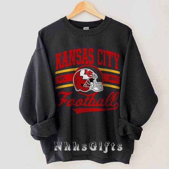 Kansas City Football Sweatshirt, Vintage Style Kansas City Football Crewneck, Kansas City Football Crewneck, Kansas City Football Fan Gifts