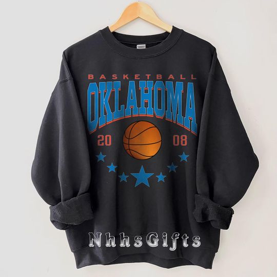 Oklahoma Basketball Sweatshirt, Retro Style Oklahoma Basketball Crewneck, Oklahoma Sports Apparel, Oklahoma Basketball Fan Gifts