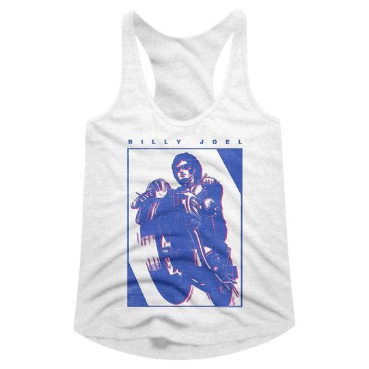 Billy Joel White Junior Women's Racerback Tank Top T-Shirt