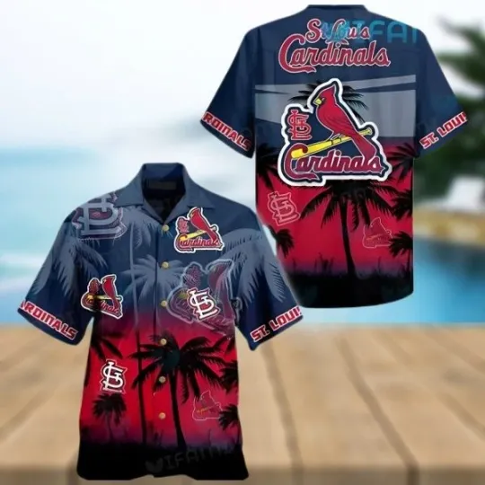 Discover St Louis Cardinals Palm Tree Logo Hawaiian Shirt Size S-5XL