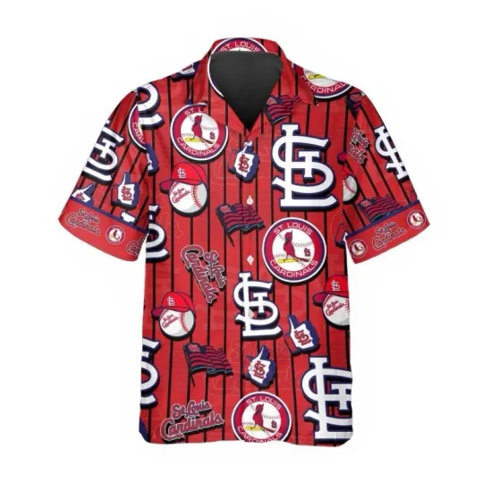 Discover St. Louis Cardinals Dugout Stripes Hawaiian Shirt Summer Aloha S-5XL