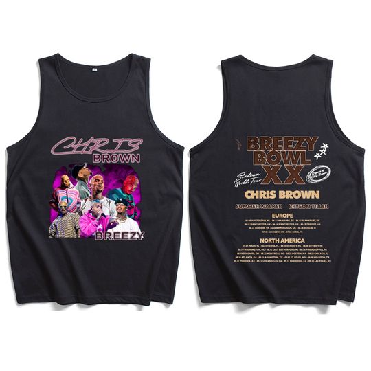 Chris Brown Breezy Bowl Summer Tour 2025 Tank Tops Chris Brown Shirt Man Woman Streetwear Vest Fan Gift