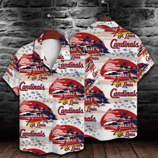 Discover St. Louis Carrdiinalls Sunset Beach Hawaiian Shirt Summer Aloha, Gift for Fan