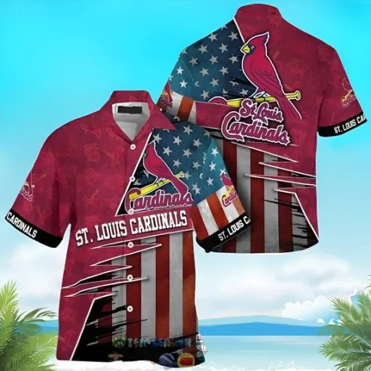 St Louis Carrdiinalls American Flag Hawaiian Shirt Saleoff, St Louis Carrdiinalls