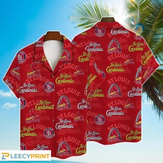 Discover St Louis Carrdiinalls Simple Pattern Hawaiian Shirt, Carrdiinalls Hawaiian Shirt