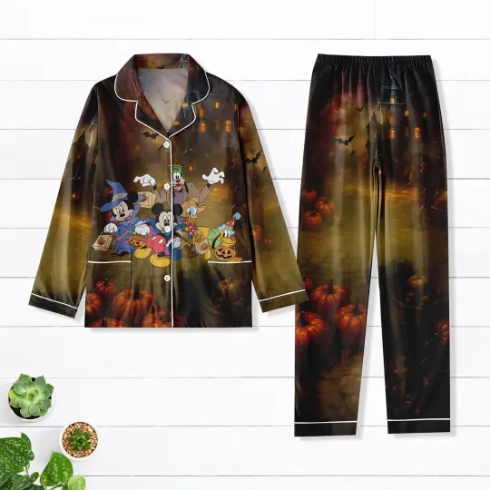 Classic Mickey & Friends Trick Or Treat Haunted House Halloween Pajamas Set