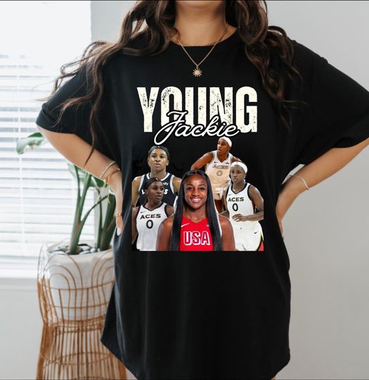 Discover Jackie Young Graphic Tee: Las Vegas Aces WNBA Fan Shirt