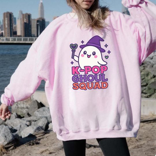 Discover Kpop Ghoul Squad Sweatshirt | K-Pop Halloween Hoodie | Cute Spooky Kpop Crewneck | Kpop Stan Fall Shirt | Kpop Girly Halloween Gift