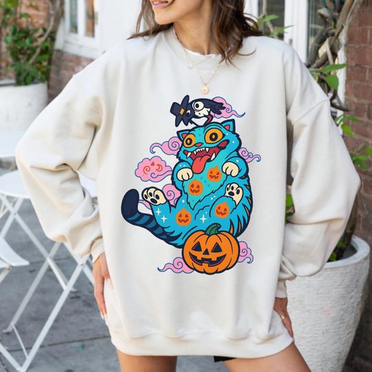Halloween Anime Pullover, Halloween Kpop Demon Hunter Sweatshirt, Pumpkin Fall Sweatshirt, Kpop Demon Hunter Sweatshirt