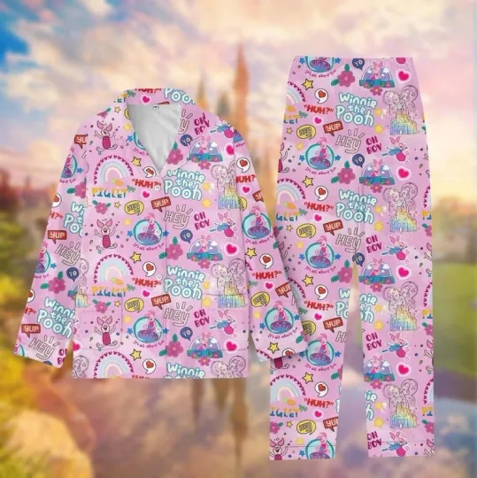 Discover Enchanting Piglet Magic Kingdom Winnie The Pooh Cute Sleepwear Pajamas Set