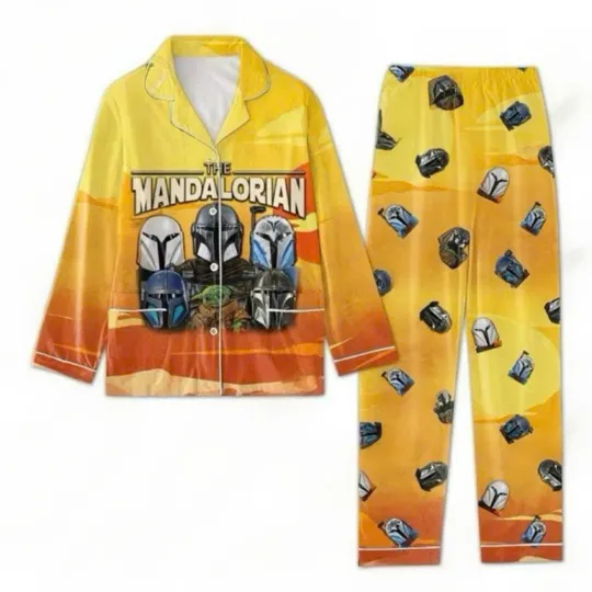Discover The Mandaloraian And Grogu Star Wars Fan Gift Halloween Pajamas Set