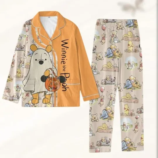 Discover Pooh Bear Cosplay Ghost Winnie The Pooh Halloween Trick Or Treat Pajamas Set